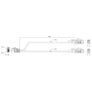HS-2ports FakraZF To 2ports MiniFakraZF With DS302 Cable XXcm (6G)_Web1